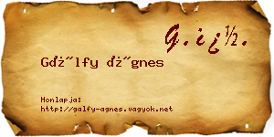 Gálfy Ágnes névjegykártya